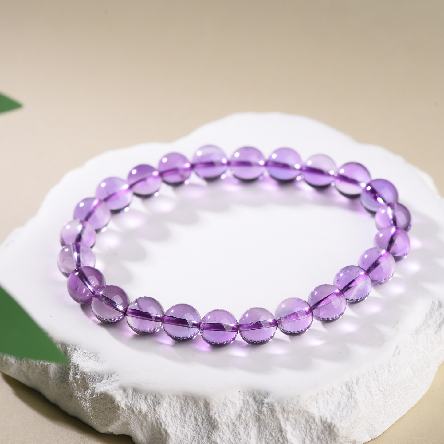 "Violet Enigma"-Natural Brazilian Amethyst Stretch Bracelet
