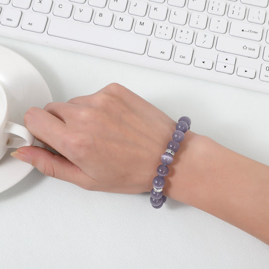 Lavender Cat's Eye Healing Bracelet - Spiritual Balance Collection