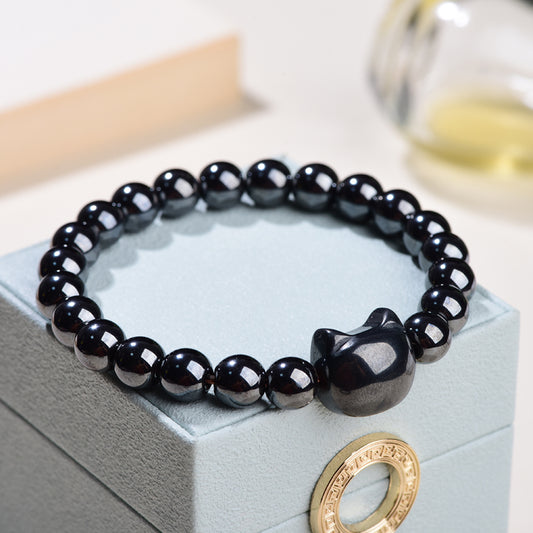 「Ultimate Fortune」-Activating Gift for Cat Lovers: Hematite Twin-Cats Wealth Vortex Set