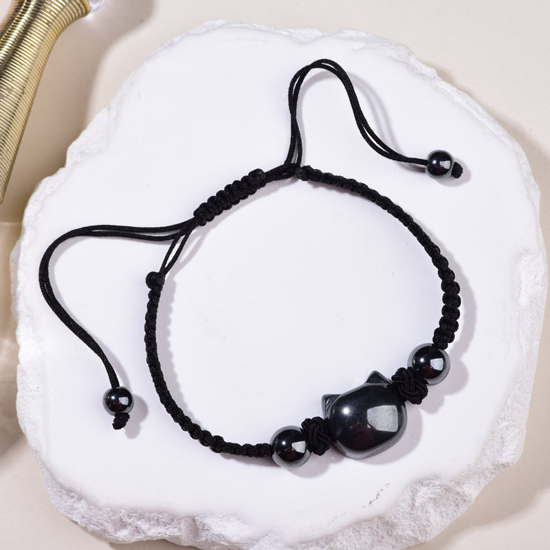 Money Attraction Cat Bracelet - Perfect Gifts For Women (Hematite)
