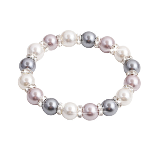 Silver Shell Pearl Healing Bracelet - Emotional Balance Collection