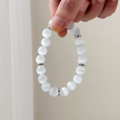 White Cat's Eye Healing Bracelet - Pure Serenity Collection