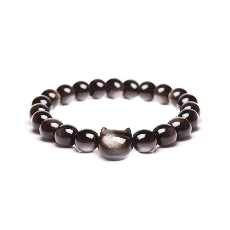 Money Attraction Cat Bracelet - Perfect Gifts For Women (Obsidian)