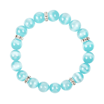 Sea Blue Cat's Eye Healing Bracelet - Serenity Collection