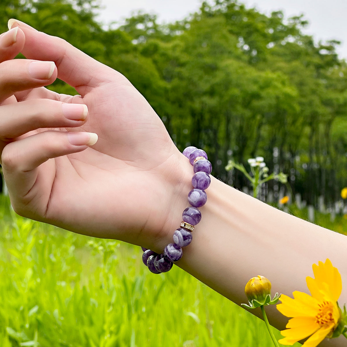 Amethyst Healing Bracelet - Serenity &amp; Clarity Collection