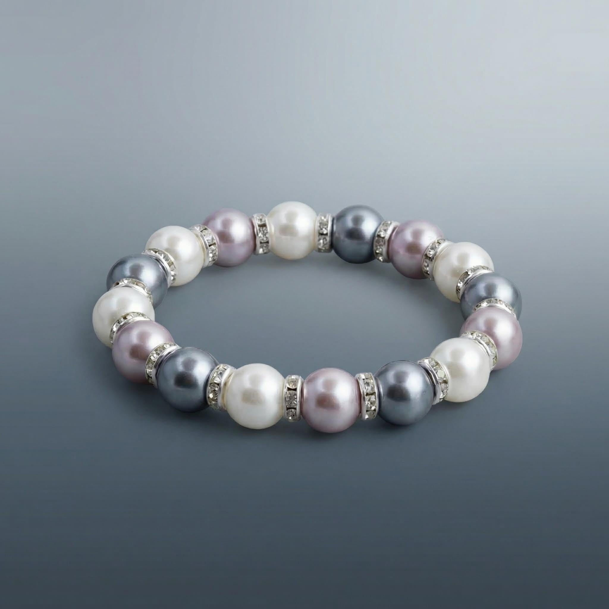 Silver Shell Pearl Healing Bracelet - Emotional Balance Collection