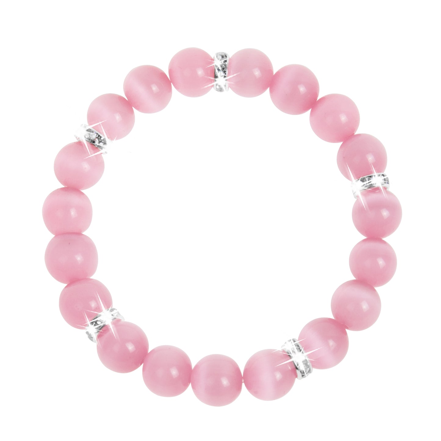 Pink Cat's Eye Healing Bracelet - Heart Healing Collection