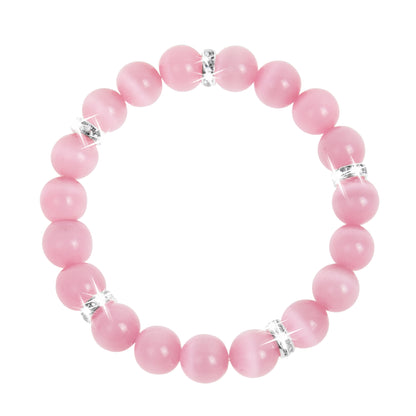 Pink Cat's Eye Healing Bracelet - Heart Healing Collection