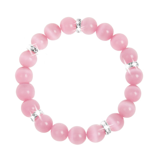 Pink Cat's Eye Healing Bracelet - Heart Healing Collection