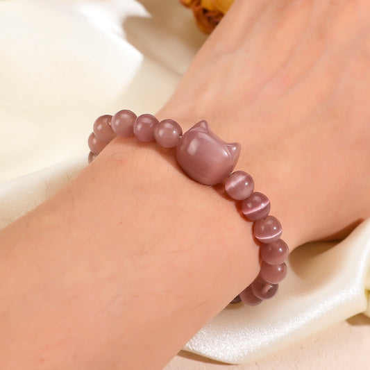 Money Attraction Cat Bracelet - Perfect Gifts For Women (Light Purple Cat Eye)