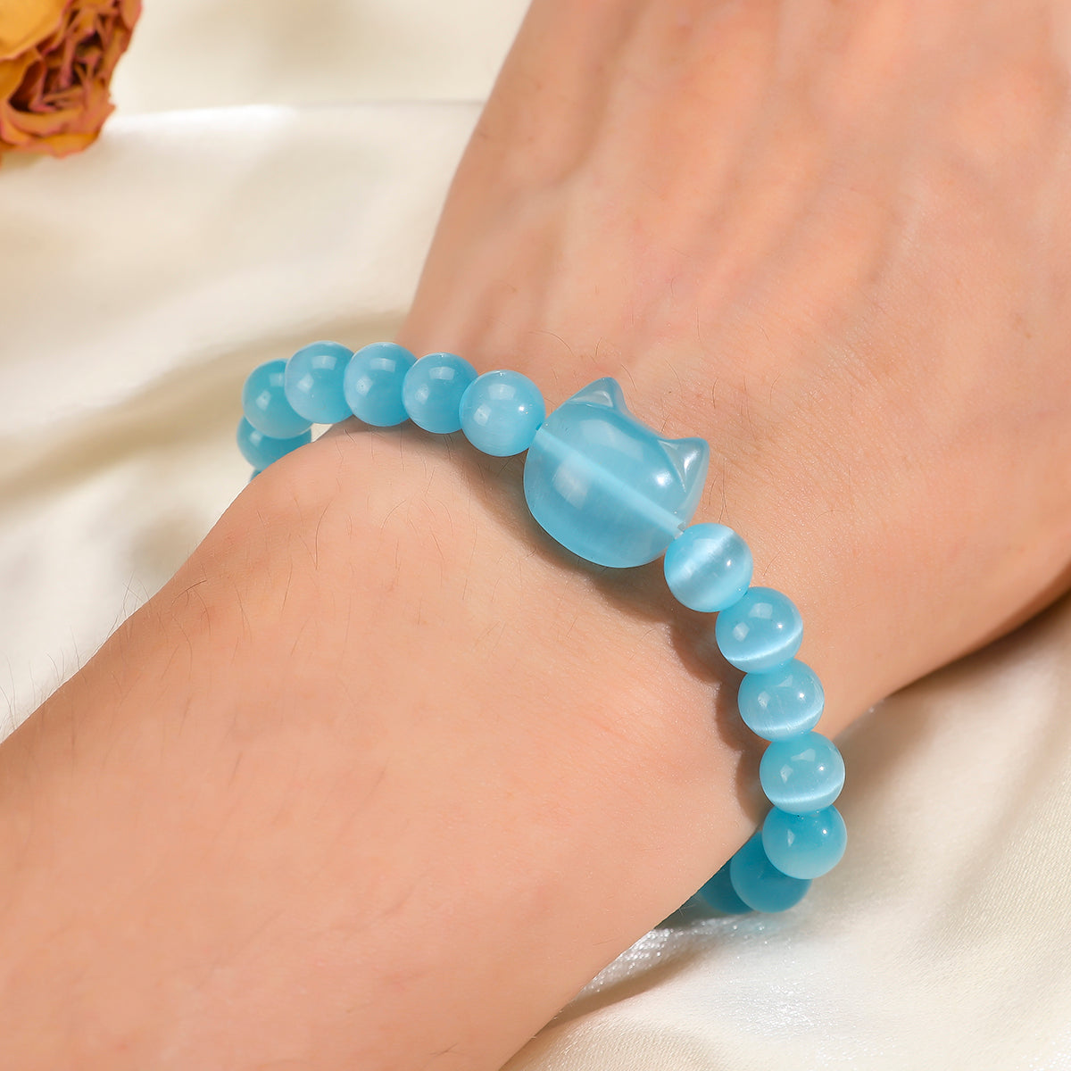 Money Attraction Cat Bracelet - Perfect Gifts For Women (Aquamarine Cat Eye)