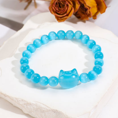 Money Attraction Cat Bracelet - Perfect Gifts For Women (Aquamarine Cat Eye)