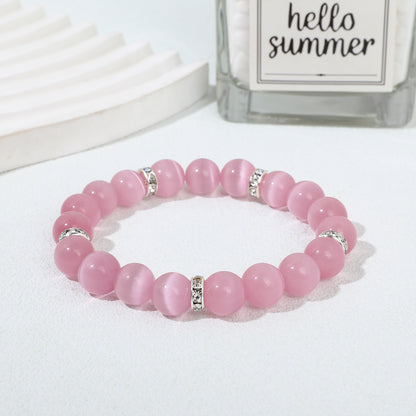 Pink Cat's Eye Healing Bracelet - Heart Healing Collection