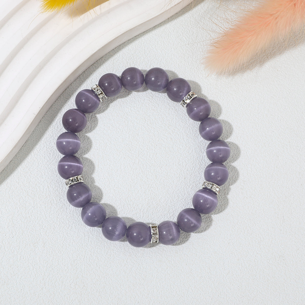Lavender Cat's Eye Healing Bracelet - Spiritual Balance Collection
