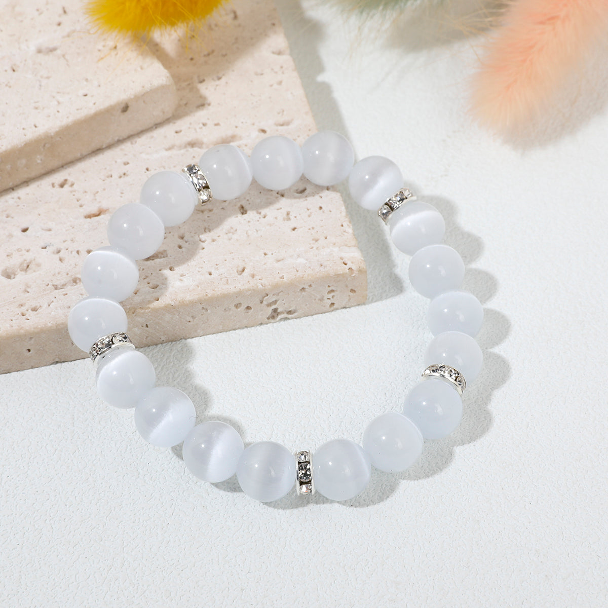 White Cat's Eye Healing Bracelet - Pure Serenity Collection