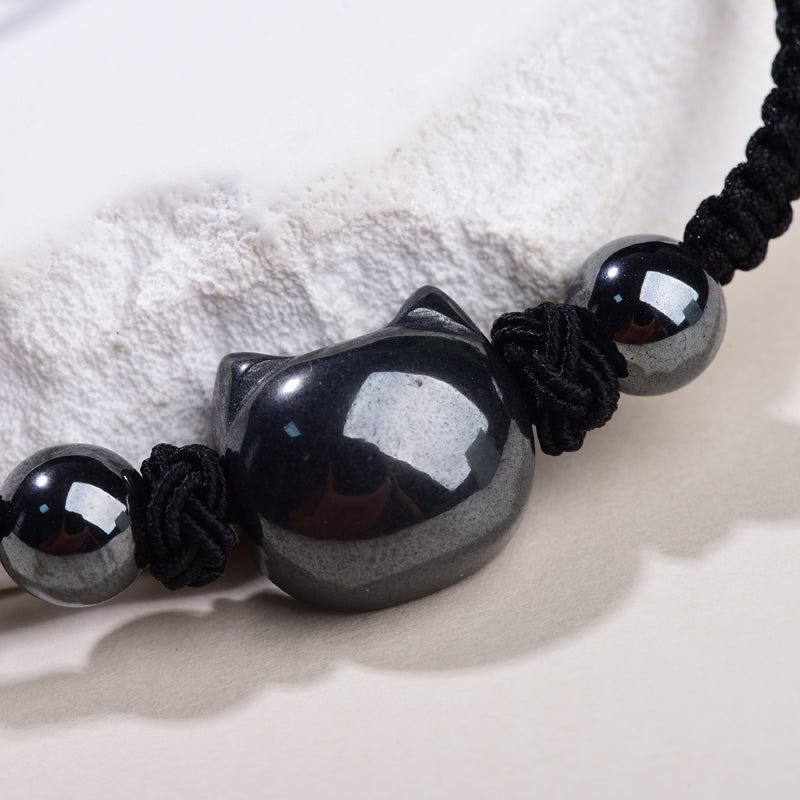 Money Attraction Cat Bracelet - Perfect Gifts For Women (Hematite)