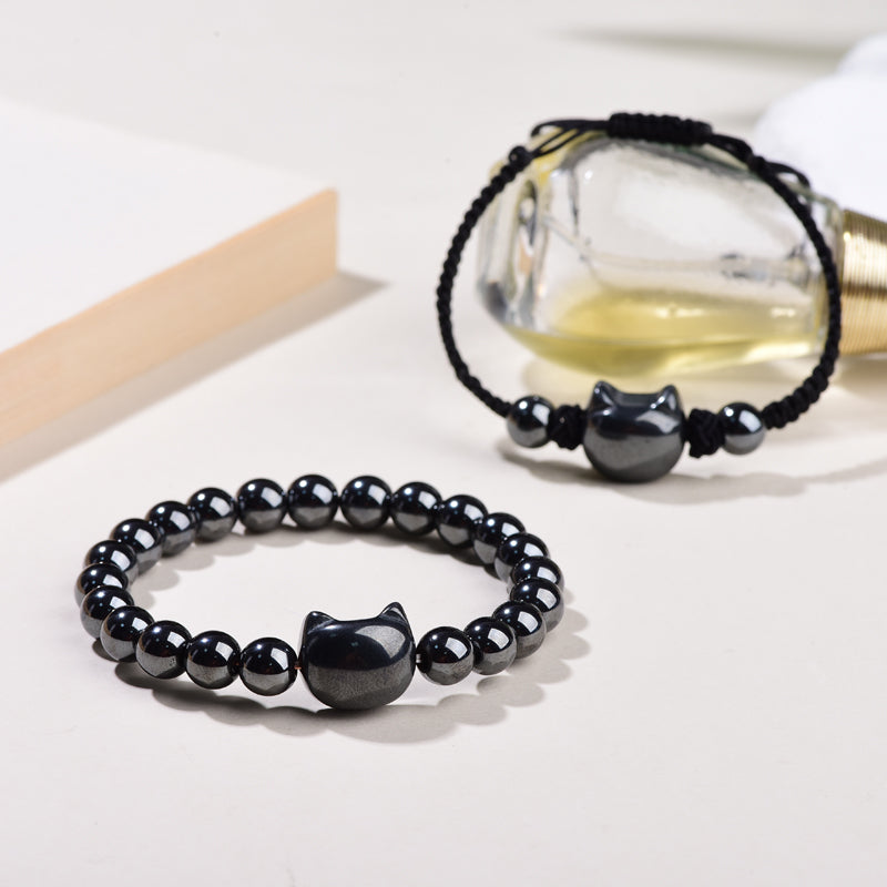 「Ultimate Fortune」-Activating Gift for Cat Lovers: Hematite Twin-Cats Wealth Vortex Set
