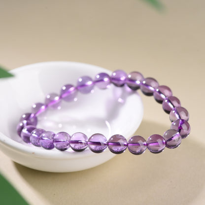 "Violet Enigma"-Natural Brazilian Amethyst Stretch Bracelet