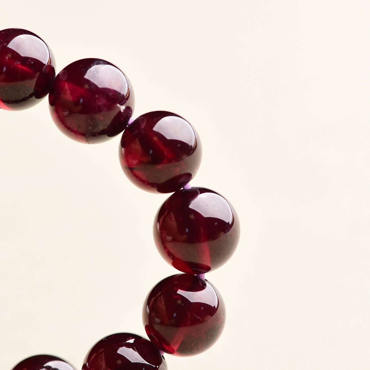 "Crimson Whisper"-Natural Brown Red Garnet Stretch Bracelet