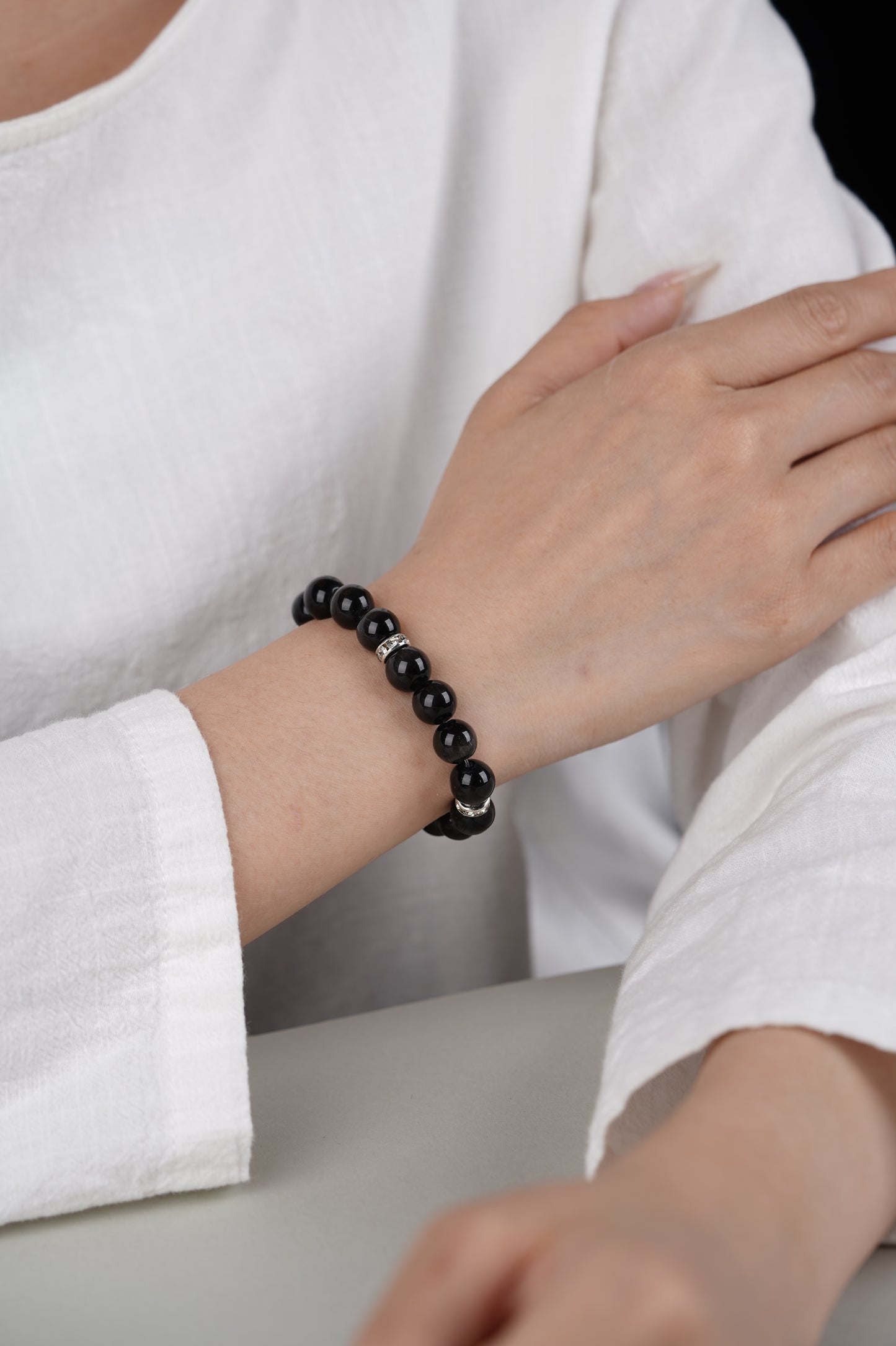 Black Cat's Eye Healing Bracelet - Emotional Balance Collection