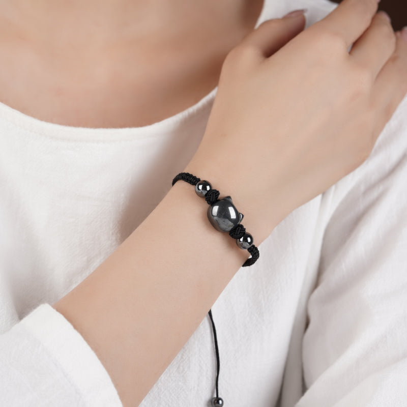 Money Attraction Cat Bracelet - Perfect Gifts For Women (Hematite)