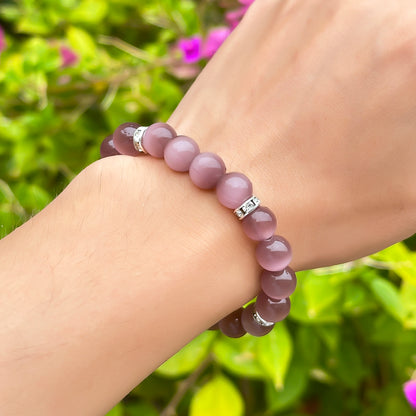 Light Purple Cat's Eye Healing Bracelet - Dreamy Serenity Collection