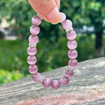 Light Purple Cat's Eye Healing Bracelet - Dreamy Serenity Collection