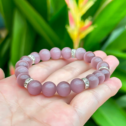Light Purple Cat's Eye Healing Bracelet - Dreamy Serenity Collection