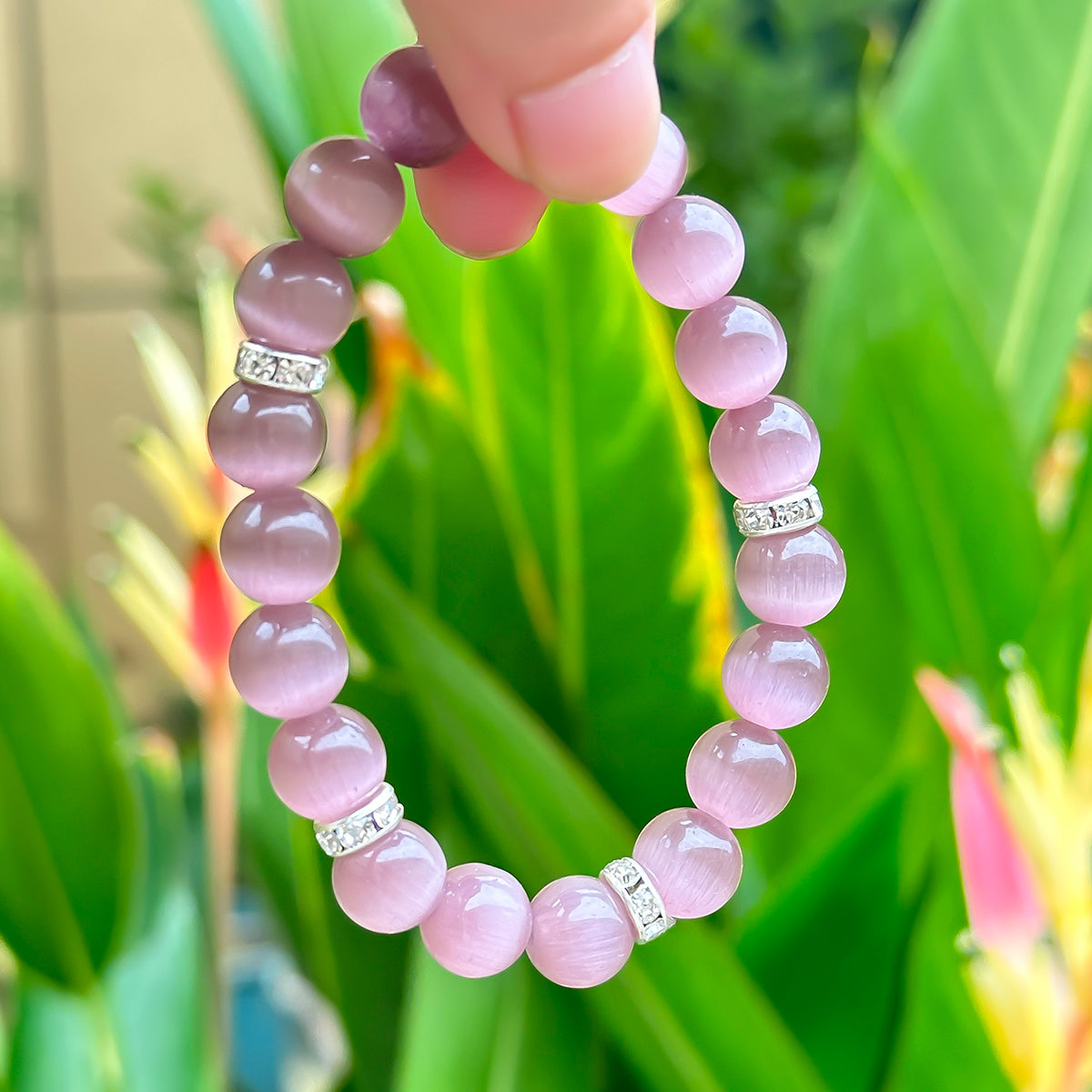 Light Purple Cat's Eye Healing Bracelet - Dreamy Serenity Collection