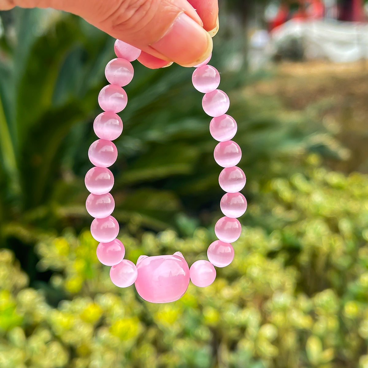 Money Attraction Cat Bracelet - Perfect Gifts For Women (Pink Cat Eye)