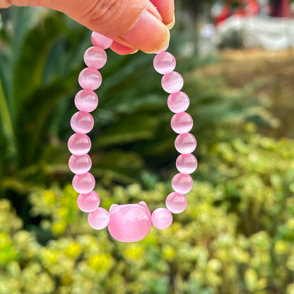 Money Attraction Cat Bracelet - Perfect Gifts For Women (Pink Cat Eye)