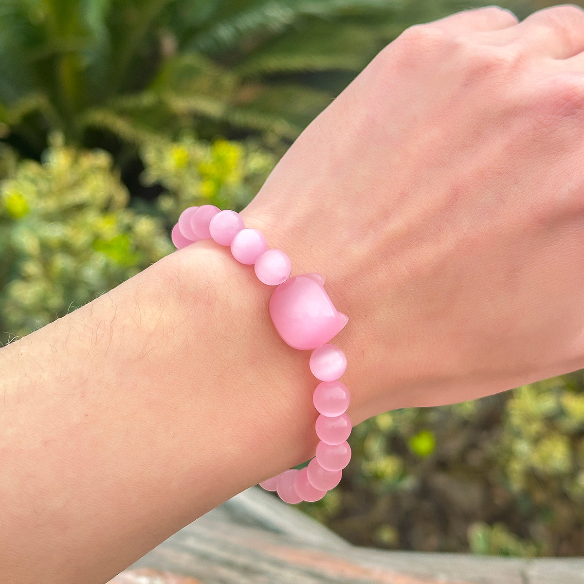 Money Attraction Cat Bracelet - Perfect Gifts For Women (Pink Cat Eye)