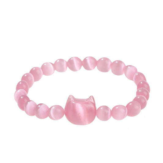 Money Attraction Cat Bracelet - Perfect Gifts For Women (Pink Cat Eye)