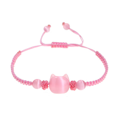 Money Attraction Cat Bracelet - Perfect Gifts For Women (Pink Cat Eye)