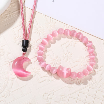 Pink Cat's Eye Fortune Set - Rose Moonlight Collection