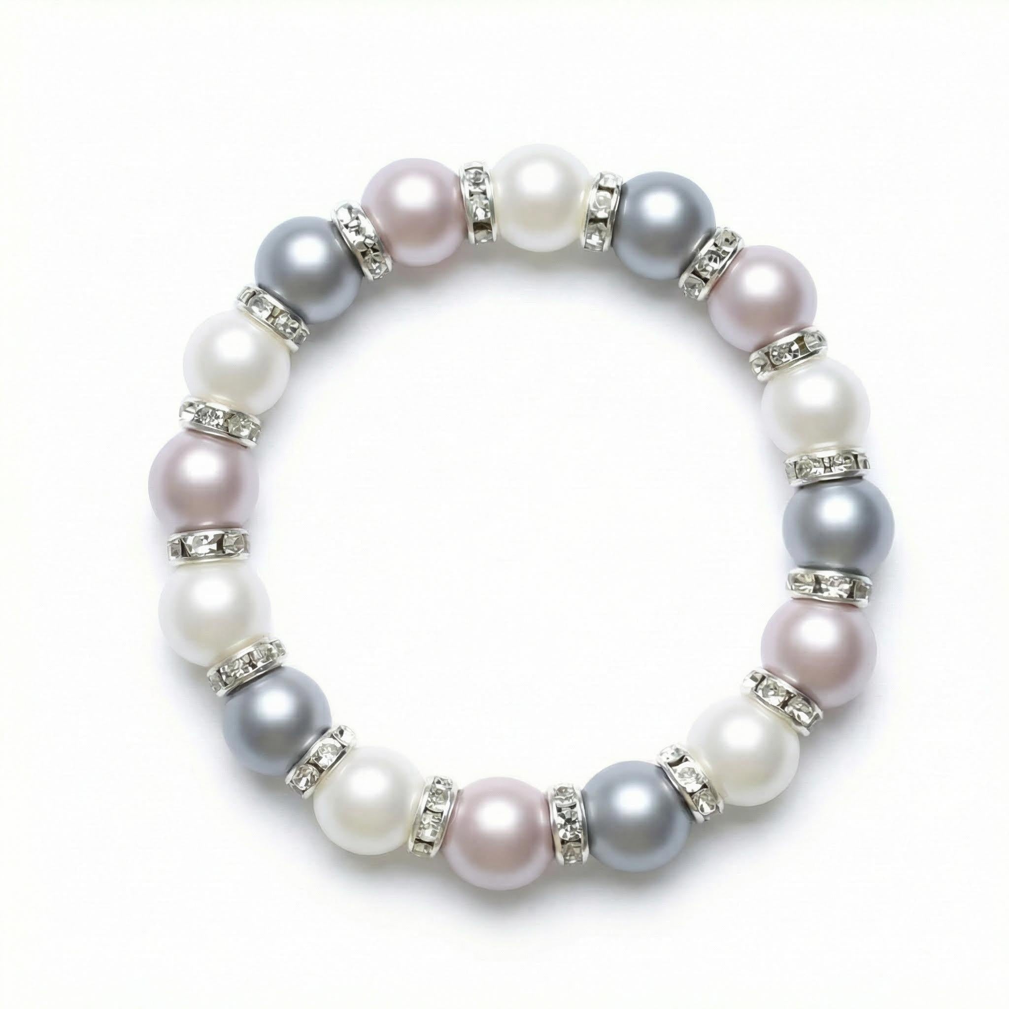 Silver Shell Pearl Healing Bracelet - Emotional Balance Collection